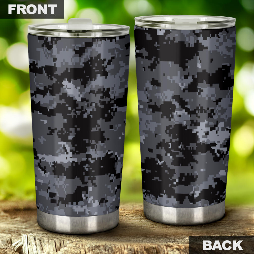 ACU Digital Black Camouflage Tumbler
