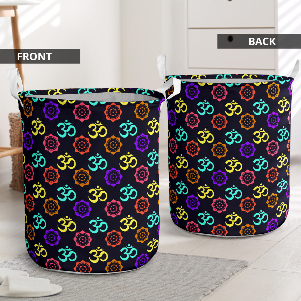 Chakra OM Print Pattern Laundry Basket