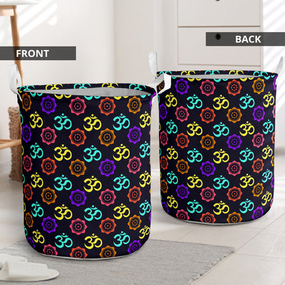 Chakra OM Print Pattern Laundry Basket