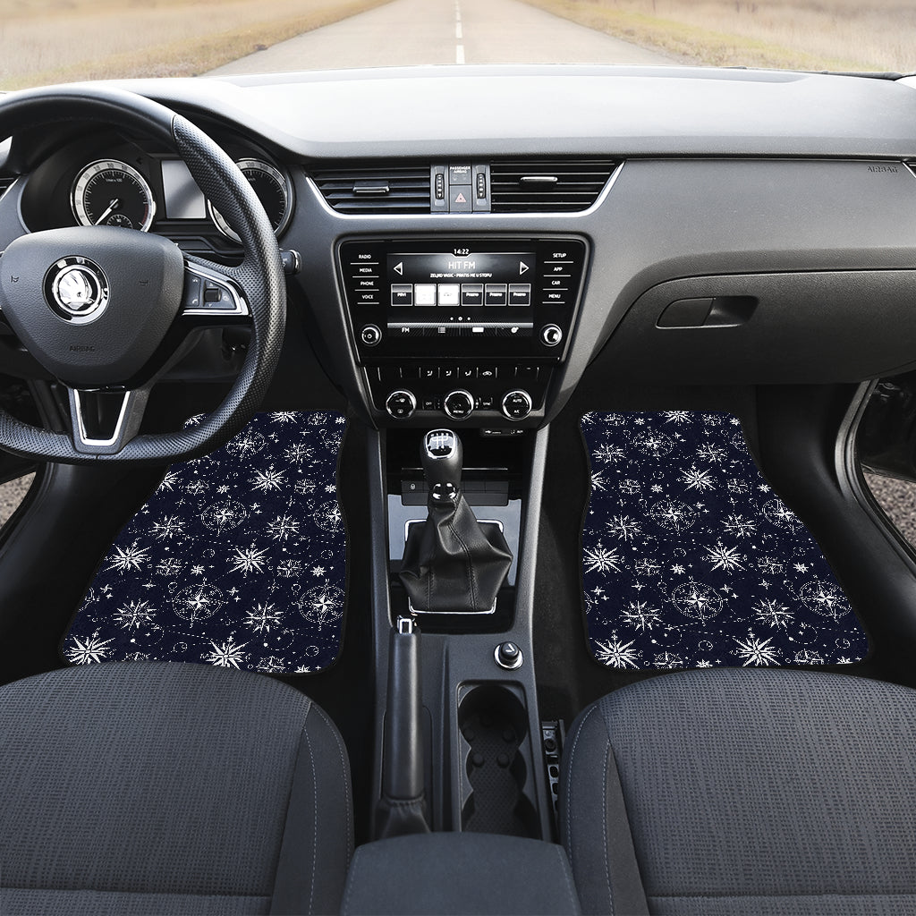 Nautical Sky Design Themed Print Car Floor Mats Front Back