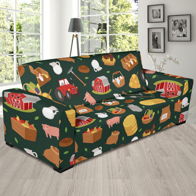 Agricultural Farm Print Design 02 Sofa Slipcover