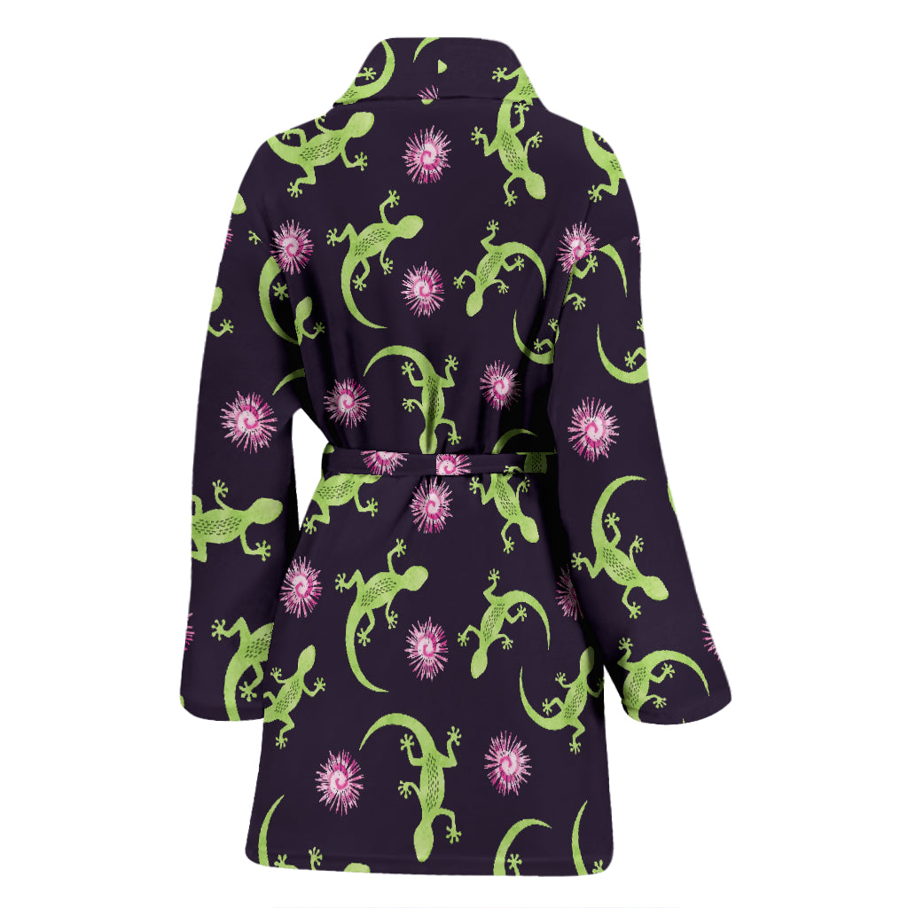 lizard Print Design LKS402 Women Bathrobe