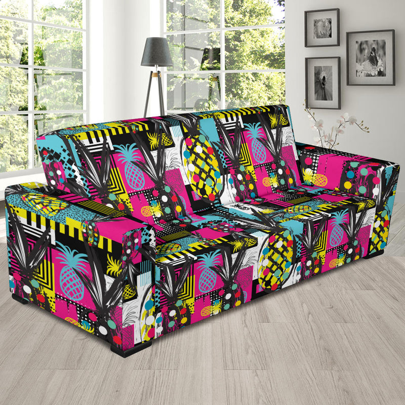 Pop Art Pineapple Pattern Print Design A02 Sofa Slipcover