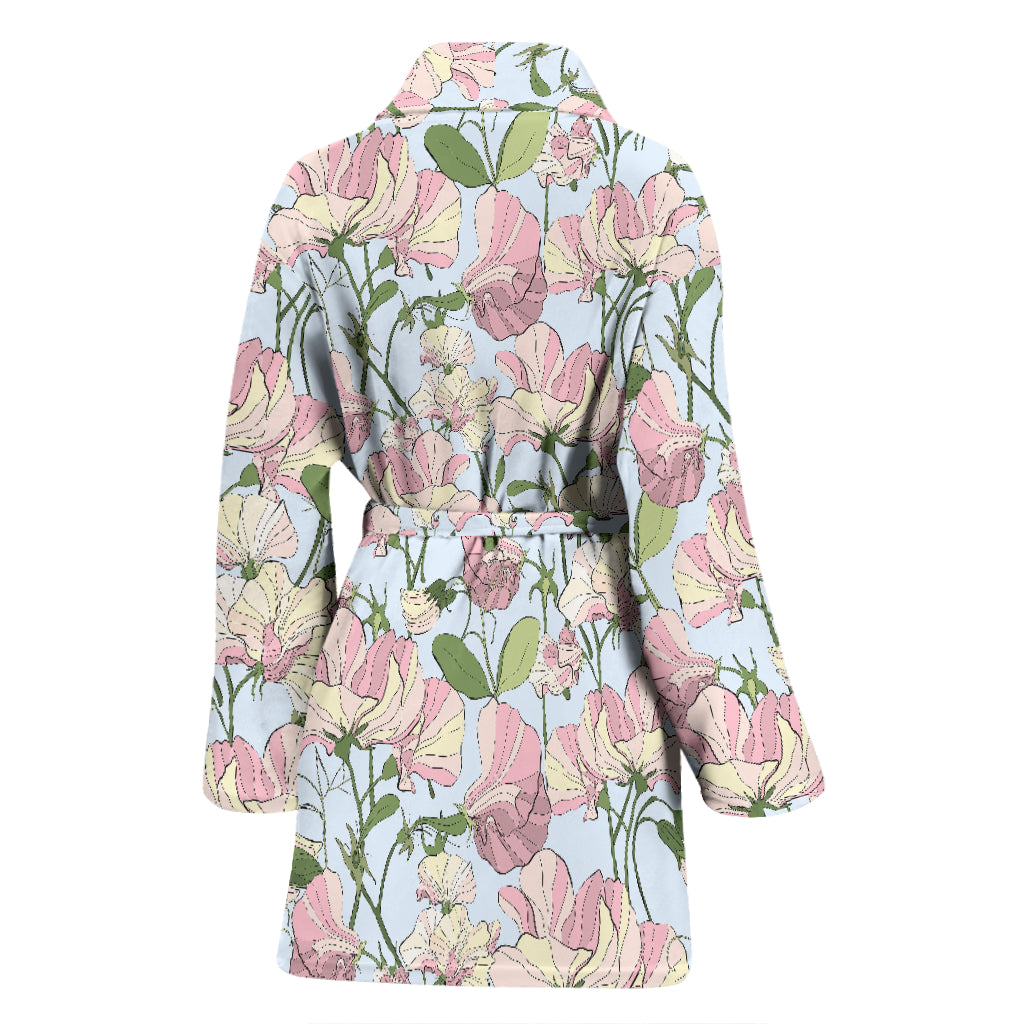 Sweet Pea Print Design LKS304 Women Bathrobe