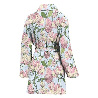 Sweet Pea Print Design LKS304 Women Bathrobe