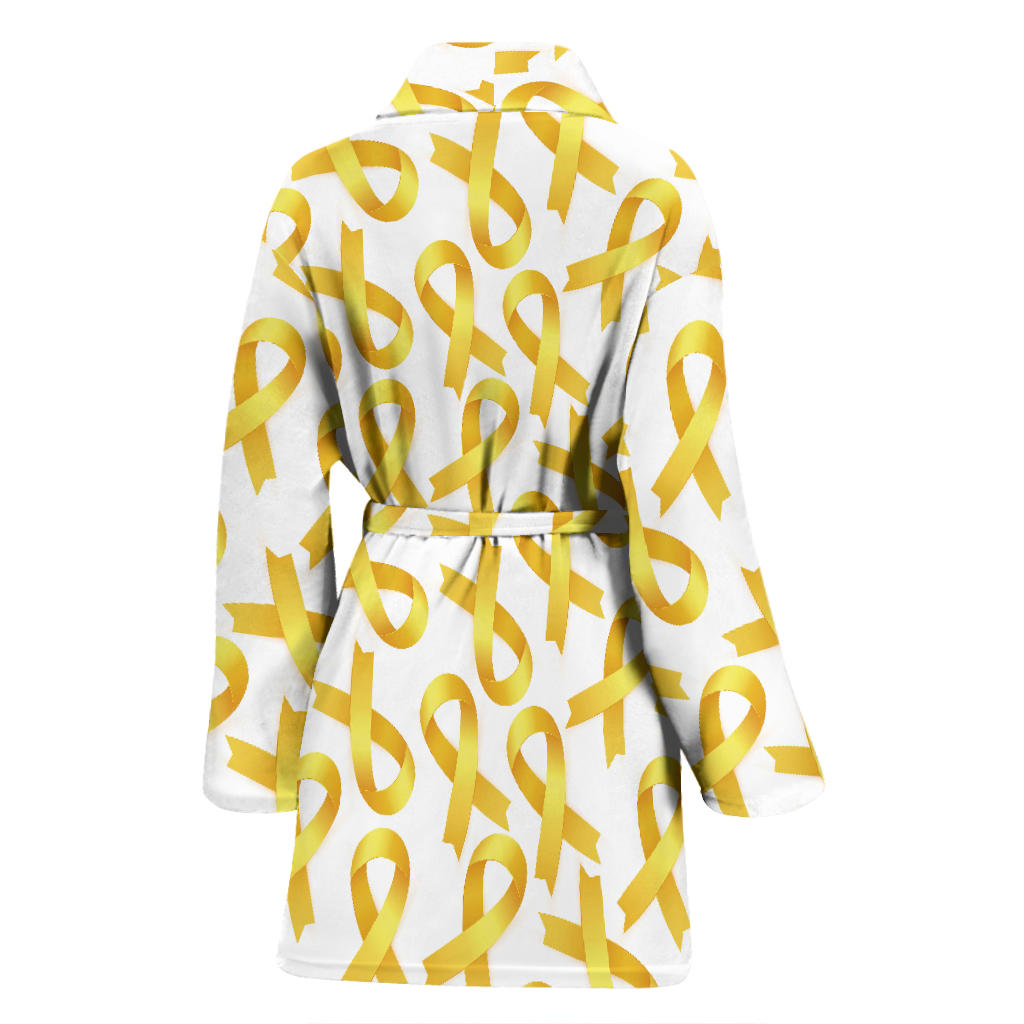 Childhood cancer Pattern Print Design 02 Women Bathrobe