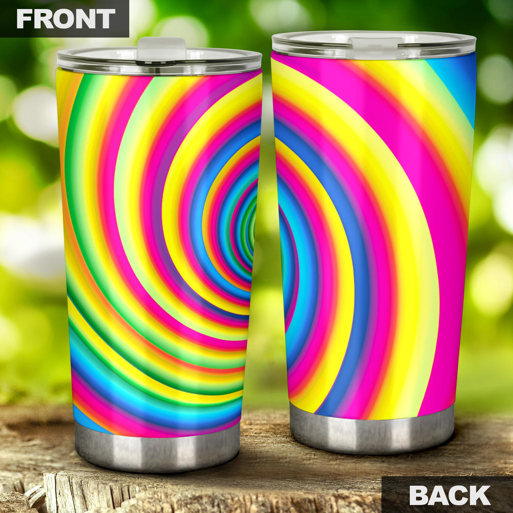 Vortex Twist Swirl Rainbow Design Tumbler