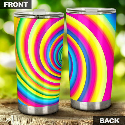 Vortex Twist Swirl Rainbow Design Tumbler