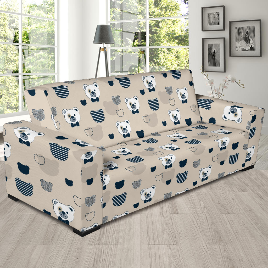 Bear Pattern Print Design 05 Sofa Slipcover