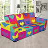 Pop Art Heart Pattern Print Design A01 Sofa Slipcover