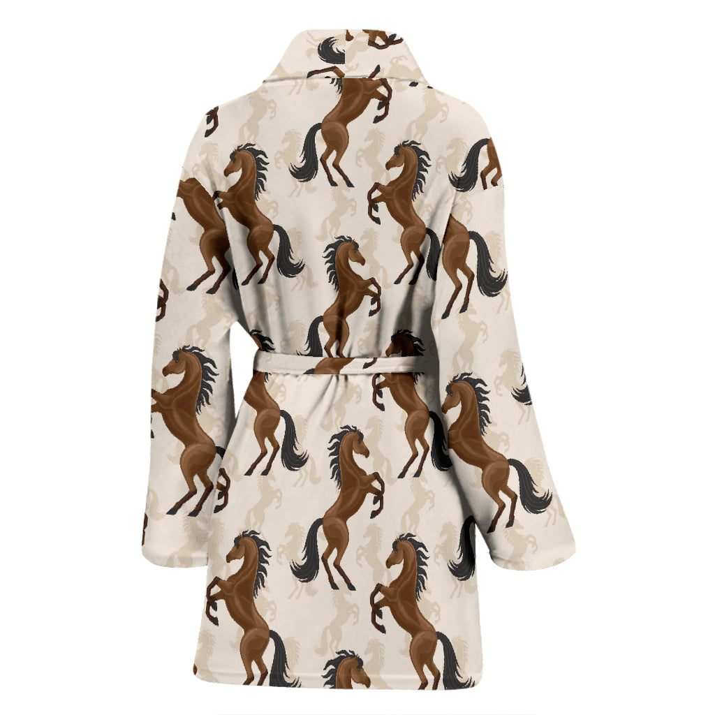 Horse Print Design LKS308 Women Bathrobe