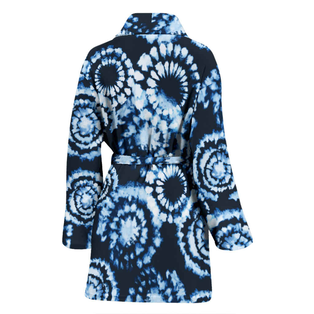 Tie Dye Dark Blue Print Design LKS306 Women Bathrobe