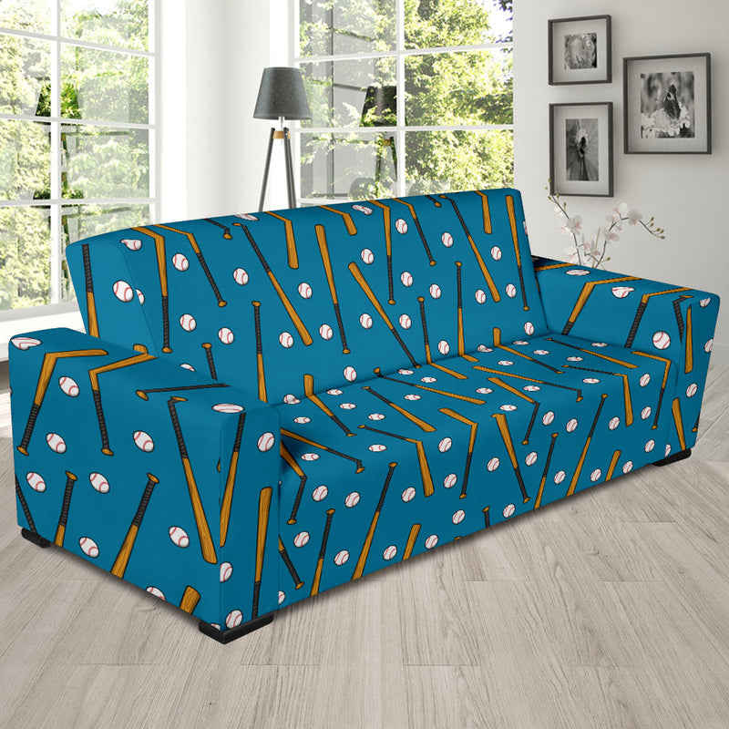 Baseball Pattern Print Design 01 Sofa Slipcover