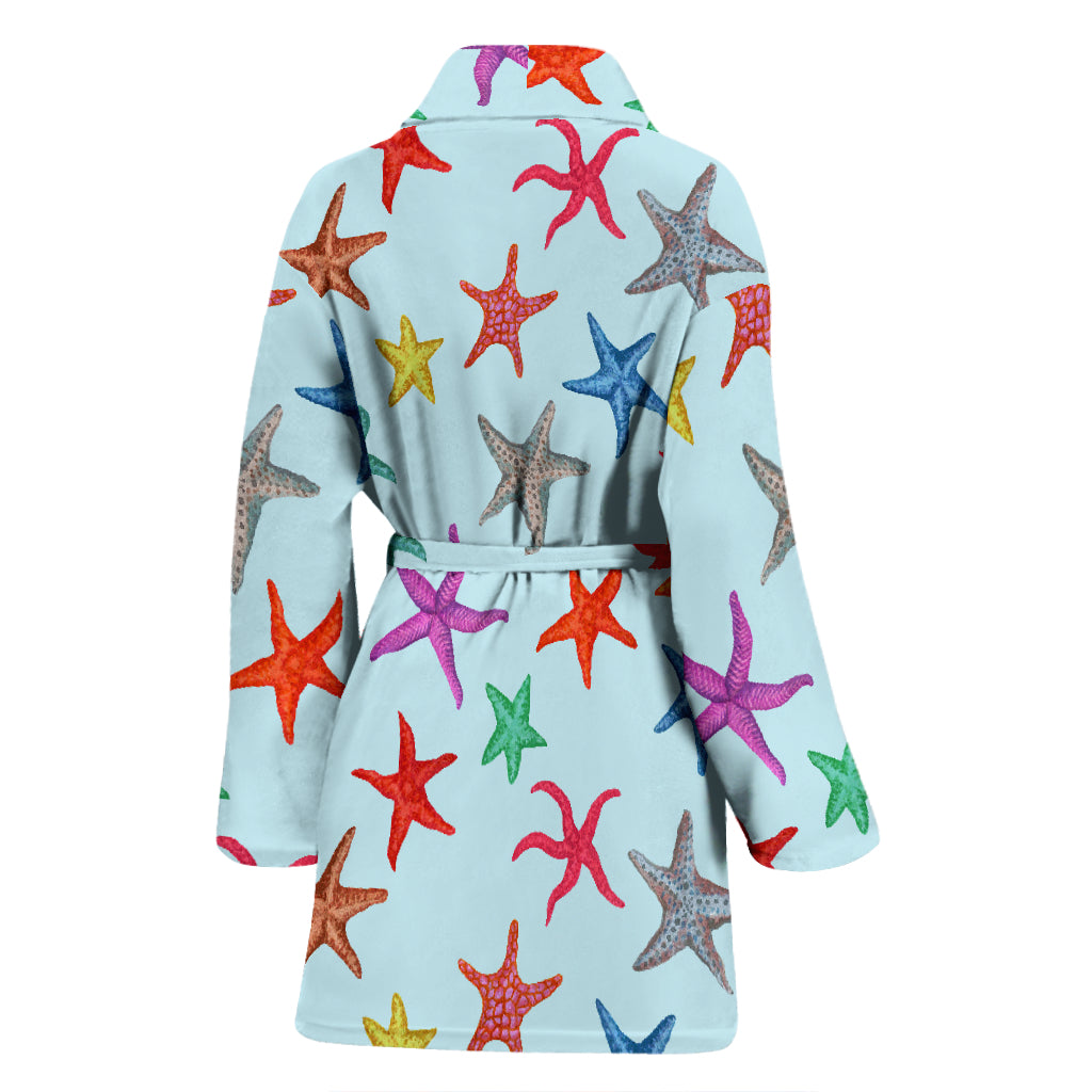 Starfish Print Design LKS402 Women Bathrobe