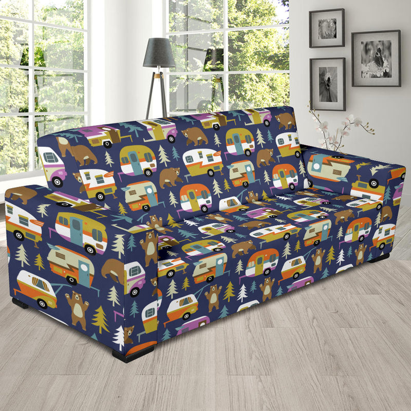 Camper Pattern Print Design 04 Sofa Slipcover