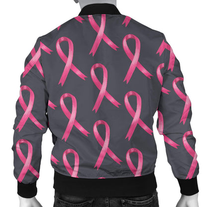Breast Cancer Awareness Pattern Men Bomber Jacket