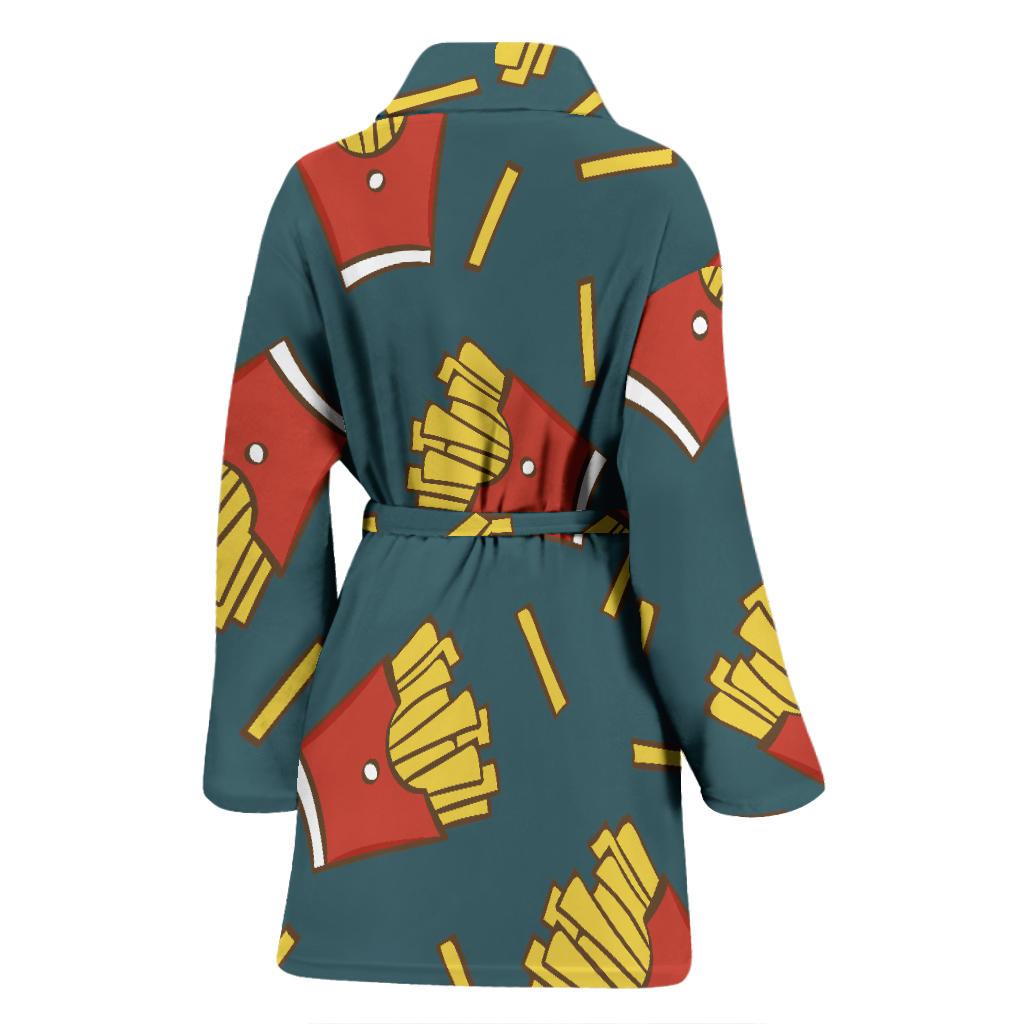French Fried Pattern Print Design 04 Women Bathrobe