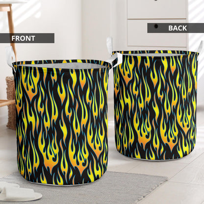 Flame Fire Yellow Pattern Laundry Basket