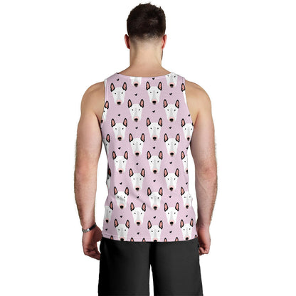 Bull Terrier Pink Print Pattern Men Tank Top