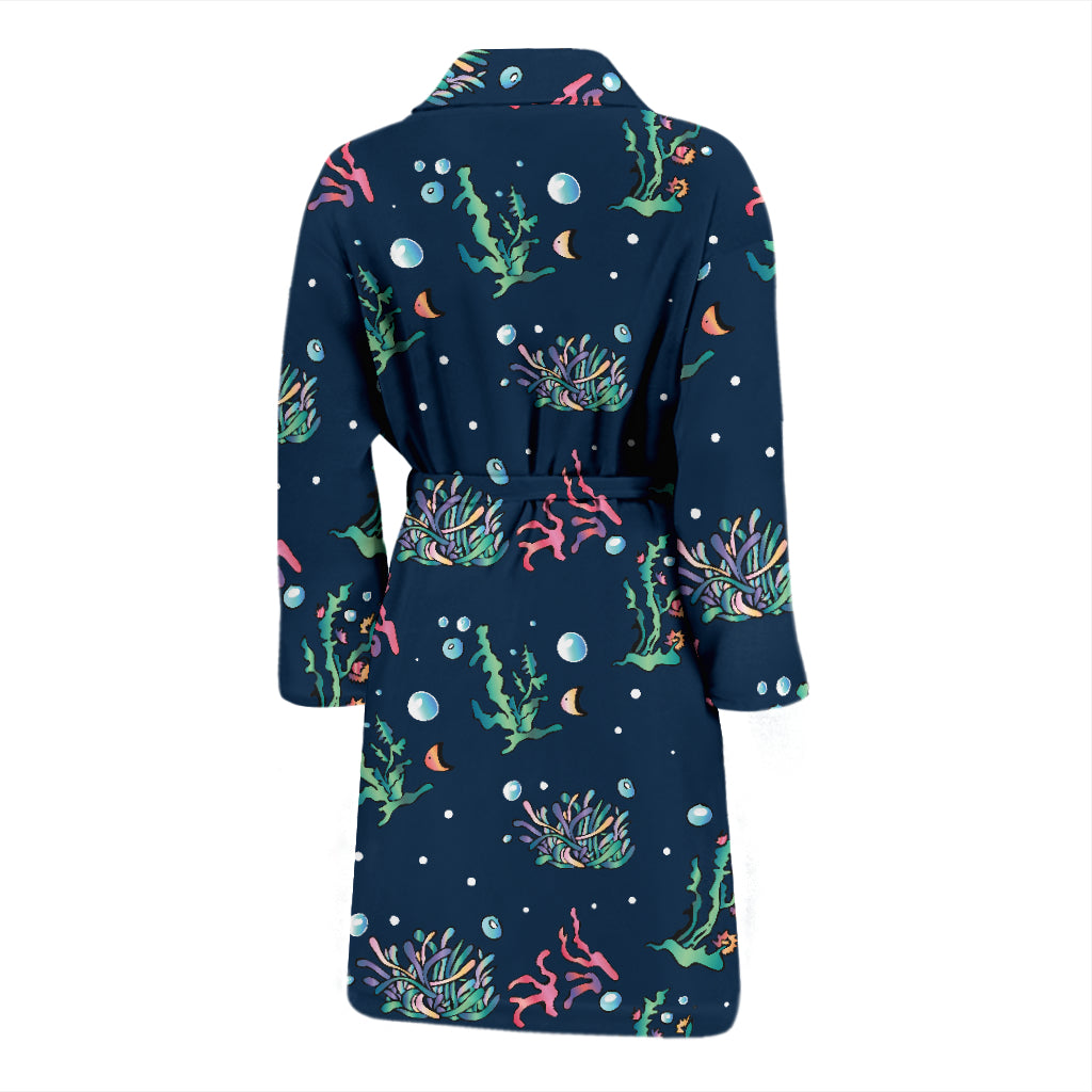 Seaweed Print Design LKS306 Men Bathrobe