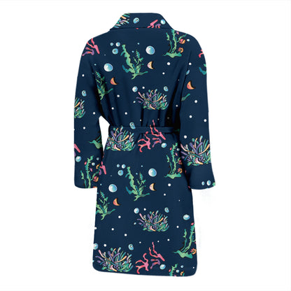 Seaweed Print Design LKS306 Men Bathrobe