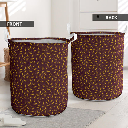 Agricultural Gold Wheat Print Pattern Laundry Basket
