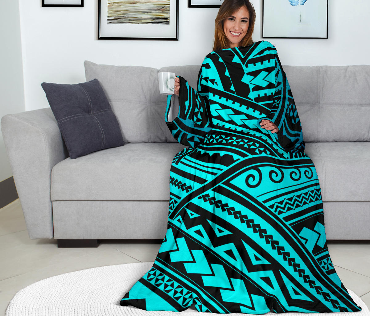 Polynesian Tribal Adult Sleeve Blanket
