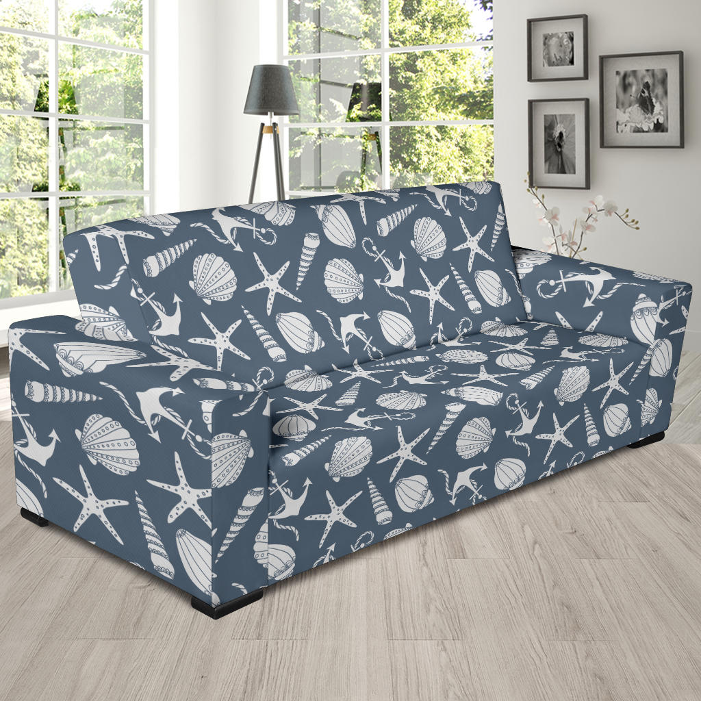 Seashell Print Design LKS306 Sofa Slipcover