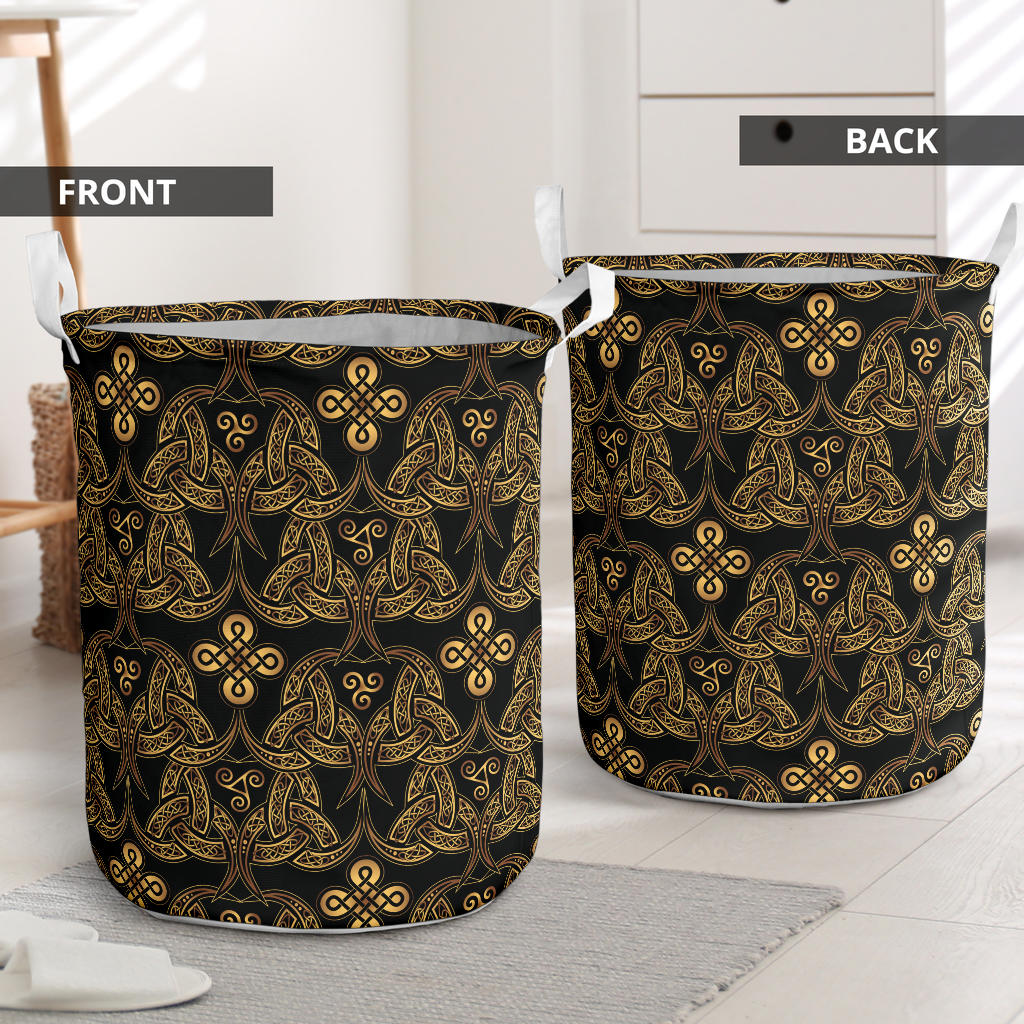 Celtic Knot Gold Design Laundry Basket
