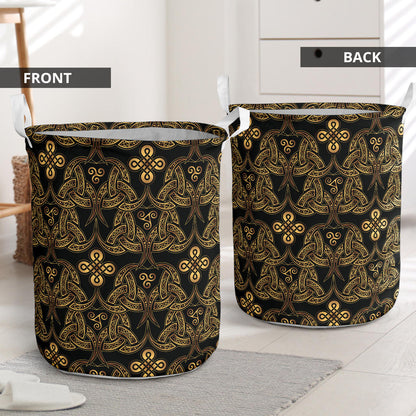 Celtic Knot Gold Design Laundry Basket