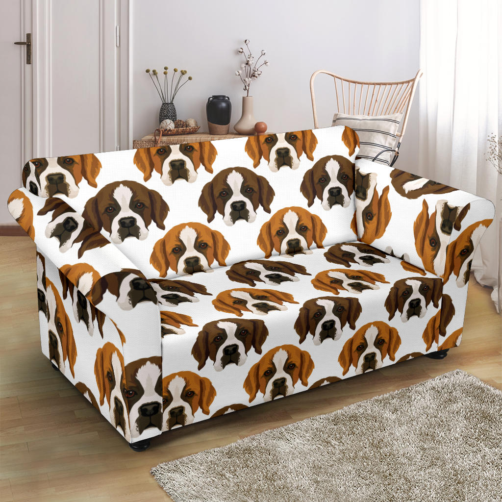 St Bernards Print Design LKS301 Loveseat Couch Slipcover