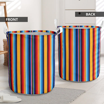 Mexican Blanket Stripe Print Pattern Laundry Basket