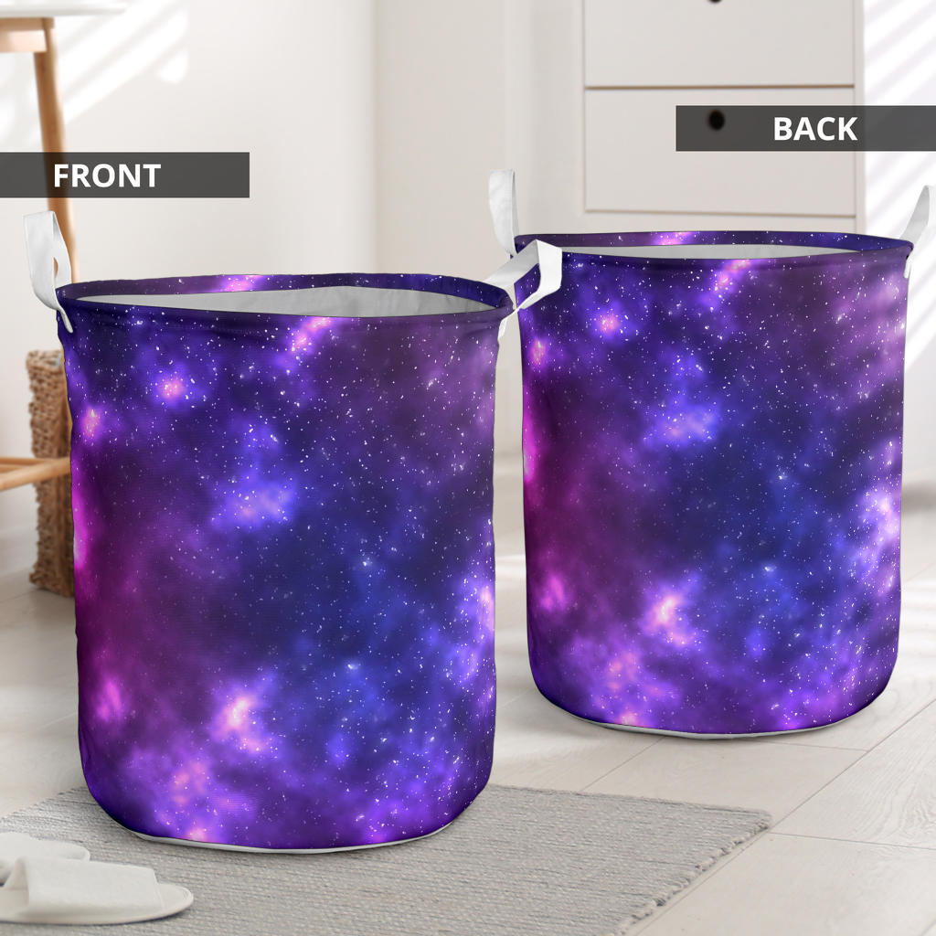 Celestial Purple Blue Galaxy Laundry Basket