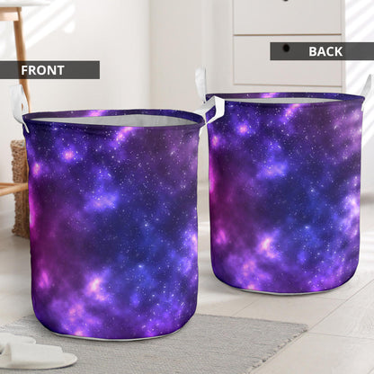 Celestial Purple Blue Galaxy Laundry Basket