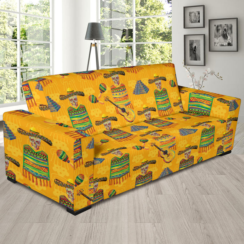 Maracas Mexican Style Pattern Print Design 02 Sofa Slipcover