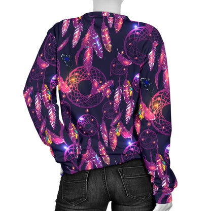 Dream catcher neon Women Long Sleeve Sweatshirt