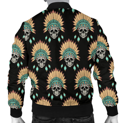 American indian Skull Pattern Men Bomber Jacket