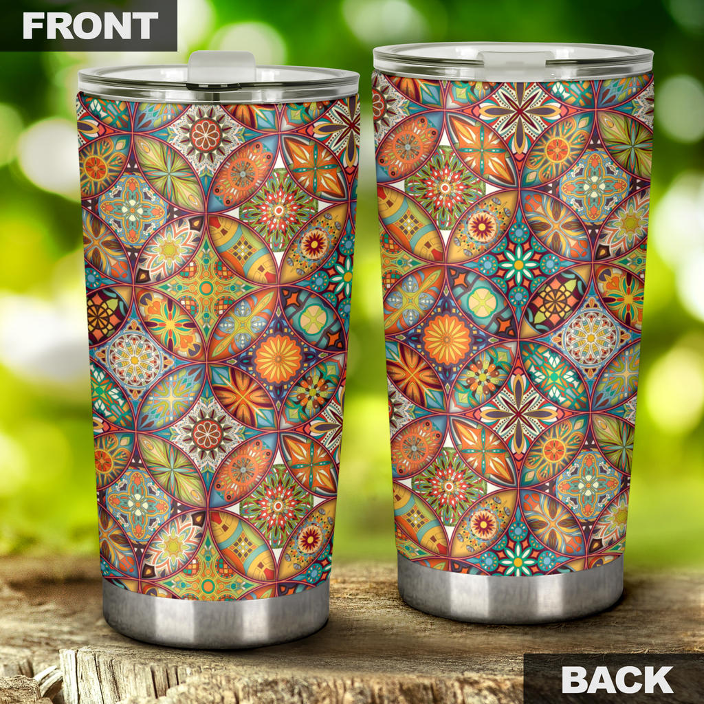 Mandala Flower Themed Design Print Tumbler