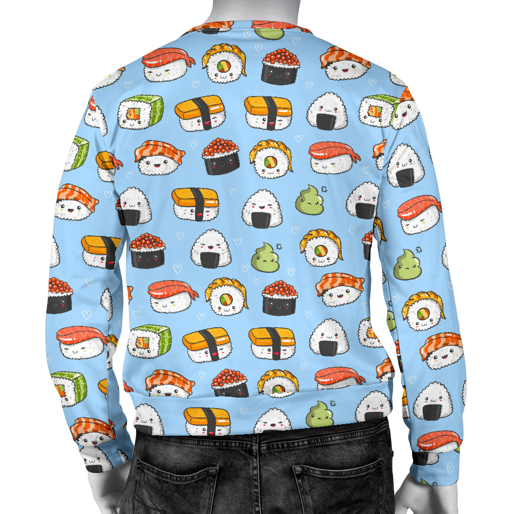 Sushi Cartoon Design Men Long Sleeve Sweatshirt