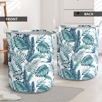 Pattern Tropical Palm Leaves Laundry Basket