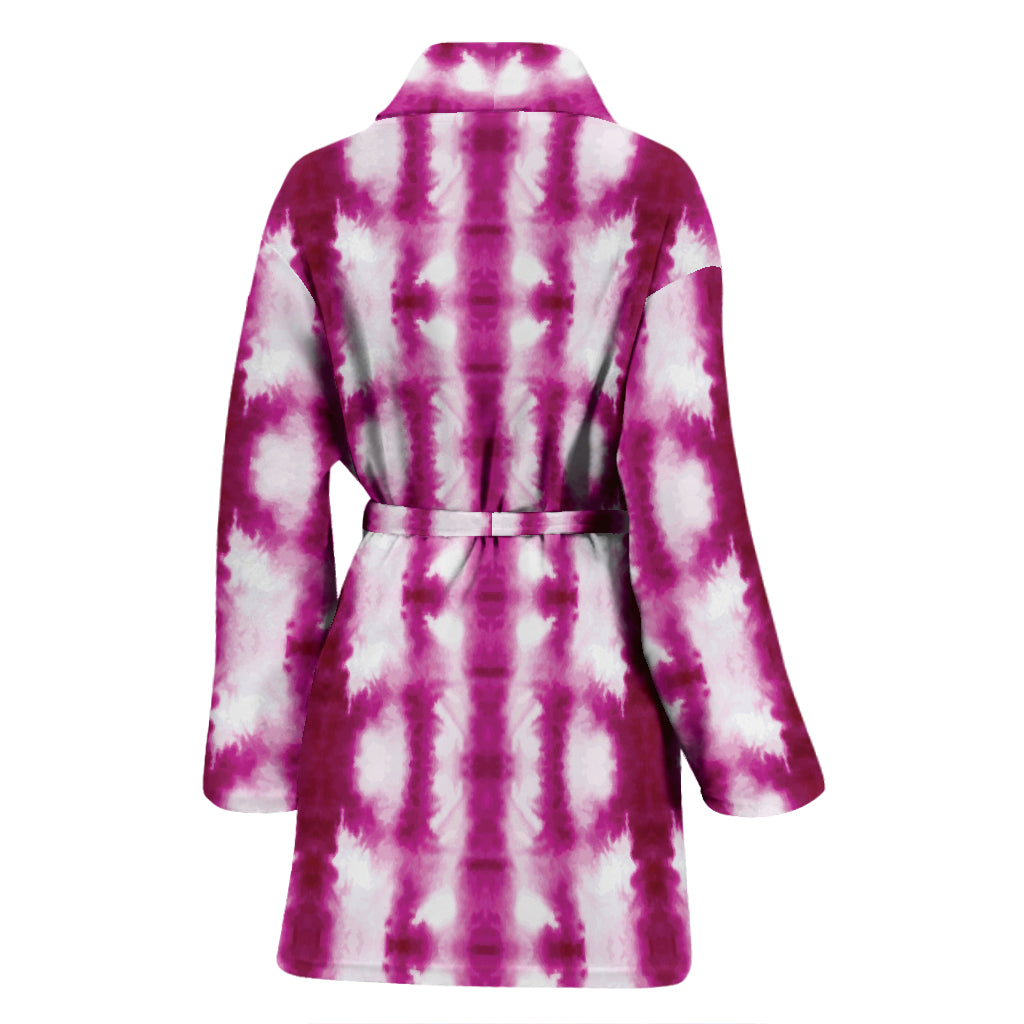 Tie Dye Dark Pink Print Design LKS303 Women Bathrobe
