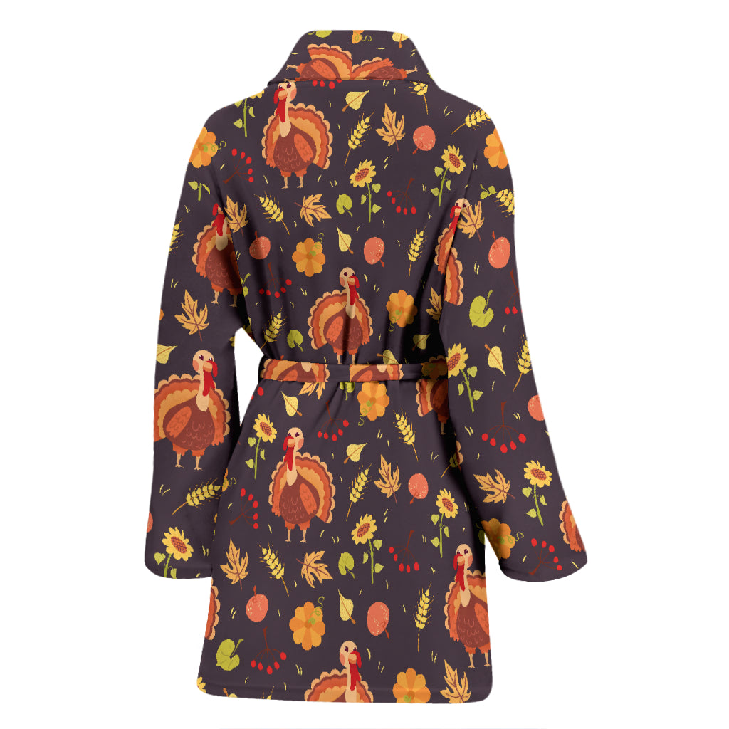Thanksgiving Print Design LKS305 Women Bathrobe