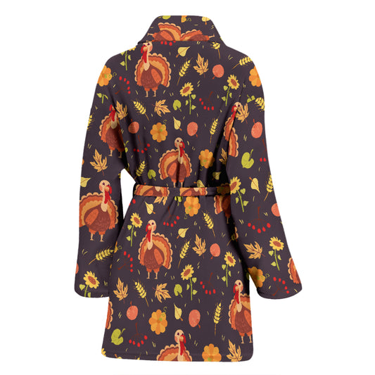 Thanksgiving Print Design LKS305 Women Bathrobe