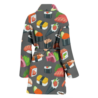 Sushi Print Design LKS302 Women Bathrobe