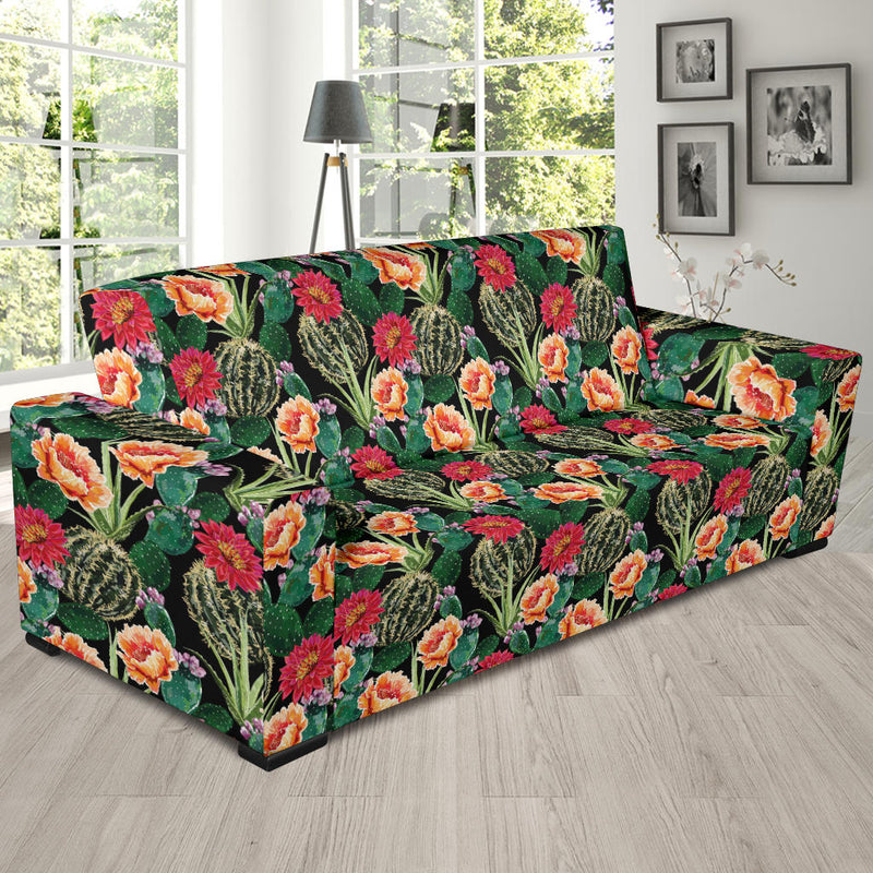 Cactus Pattern Print Design 06 Sofa Slipcover