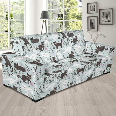 Cat Pattern Print Design 08 Sofa Slipcover