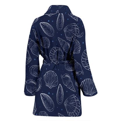 Seashell Print Design LKS3011 Women Bathrobe