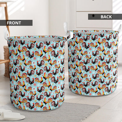 Rooster Themed Design Laundry Basket