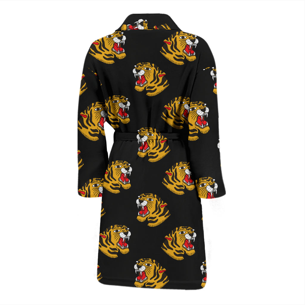 Tiger Head Print Design LKS306 Men Bathrobe