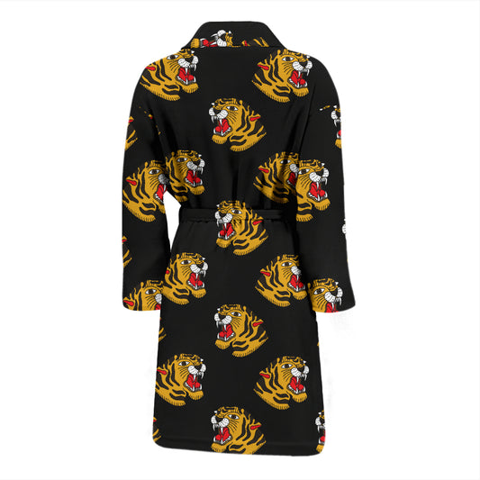 Tiger Head Print Design LKS306 Men Bathrobe